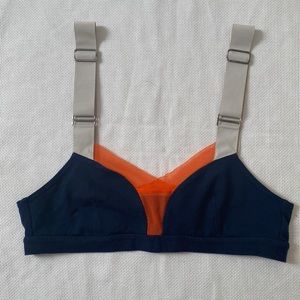 VPL Navy Blue and Orange Bralette with Gray Straps